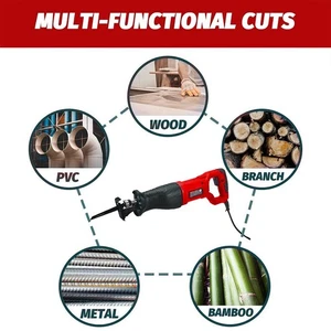 Sierra recíproca 1-7,5 A 2800 SPM velocidad sin carga sierra recíproca con cable WVBW - Imagen 1 de 6