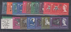 British Solomon Islands QEII 1966 Decimal O/P Set To $2 SG135b/152b MLH BP14179 - Picture 1 of 1