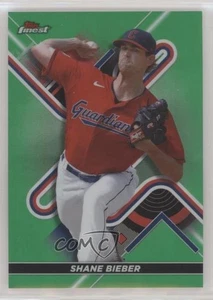 2022 Topps Finest Green Refractor /99 Shane Bieber #49 - Picture 1 of 4