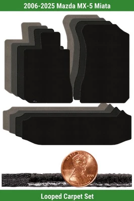 定制经典环形地毯垫套装适用于 '06-25 马自达 MX-5 Miata (3 件) #W76 — 第 1/4 张图片