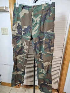 Pantalones Militares de Colección EE. UU. Para Hombres Medianos Bosque Camuflados Combate BDU Pantalones Carga - Imagen 1 de 6