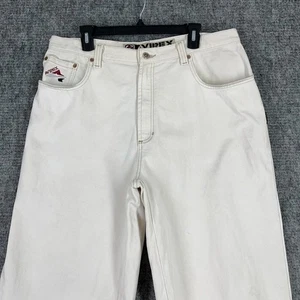 Vintage Avirex Jeans Mens 36x32 White Denim 90s Workwear Streetwear Vintagecore - Picture 1 of 16
