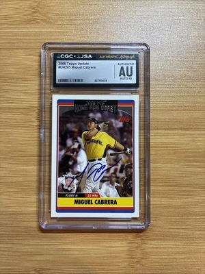 Autographed Signed 2006 Topps Home Run Derby Miguel Cabrera #UH285 - CGC x JSA - Image 1 of 2