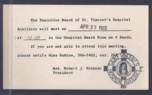 1965 ST VINCENTS HOSPITAL AUXILIARY MEETING, UNPOSTED - Picture 1 of 1