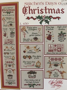 Sue Hillis Stitcher's "DAYS OF CHRISTMAS "w/ fabrics, floss - Picture 1 of 12
