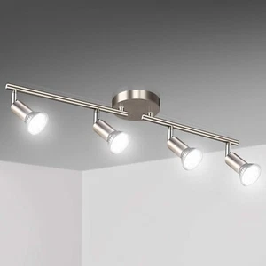 Modern 4 Light Track Lighting Kit Flush Mount Wall/Ceiling Spot Lights Fixture - Picture 1 of 7