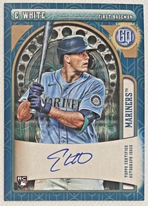 2021 Topps Gypsy Queen Evan White Blue on Card Auto RC /99  Mint Mariners - Picture 1 of 2