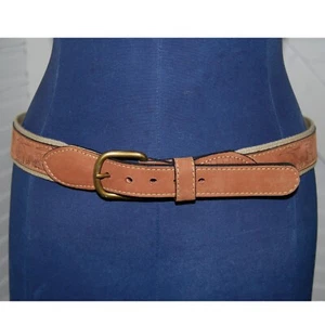 Vintage Zeppelin Jagdgürtel Leder Canvas Herren 32 bestickt Neu ohne Etikett Unisex - Bild 1 von 9