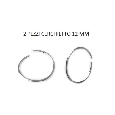 Orecchini Cerchio Argento 925 Piercing Naso 12  mm - Immagine 1 di 2