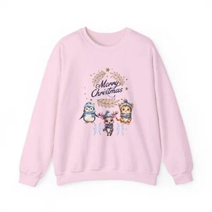 Christmas Sweatshirt, Holiday Jumper, Xmas Sweater, Winter Pullover, Cute Shirt - Picture 1 of 37