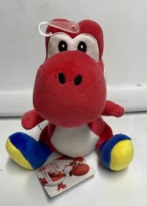 Juguete de peluche rojo de 7"" Yoshi Super Mario Brothers Nintendo nuevo con licencia auténtico - Imagen 1 de 14