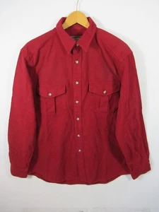 Eddie Bauer Chamois Flannel Shirt Men Medium Red Long Sleeve Button Up - Picture 1 of 5