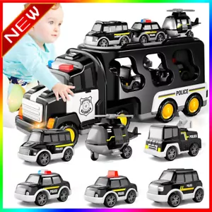 Auto Spielzeug für ab 2 Jahren Kinder 7 in 1 Autotransporter LKW Jungen Geschenk - Bild 1 von 20