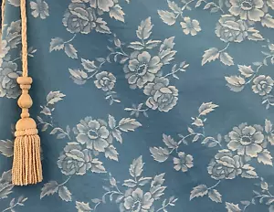 Vintage französische Damast Leinen Baumwolle Matratze Inlett Stoff Floral 54" x 154" - Bild 1 von 6