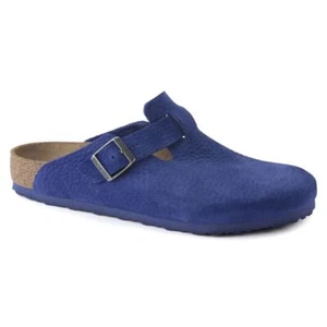 Zuecos BIRKENSTOCK BOSTON CUERO NOBUCK Azul Índigo Nuevos - Imagen 1 de 9