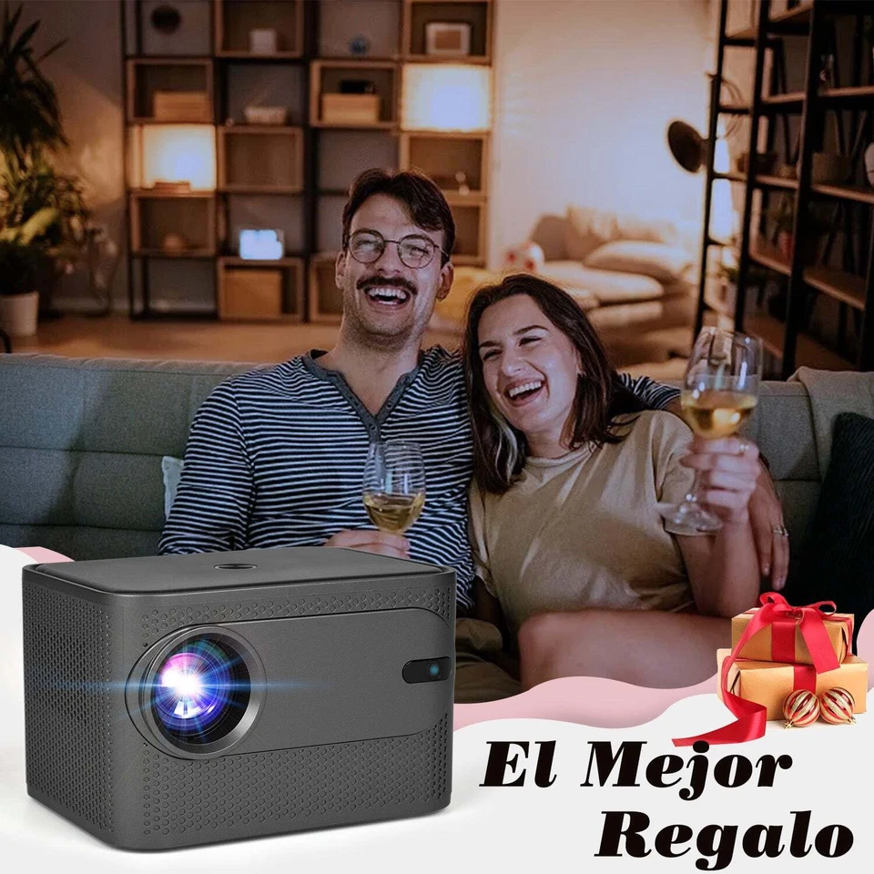 Умный мини-проектор WiFi Bluetooth 1080P 4K домашний кинотеатр Proyector HDMI США - Изображение 1 из 4