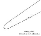 925 Sterling Silver 2.3 MM Oval Rice Bead Chain,All lengths available Italy Made