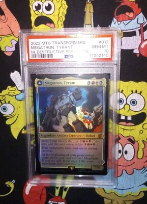 MTG Transformers Megatron, Tyrant FOIL (BOT) Magic #012 PSA 10 Pop 1 - Image 1 of 2
