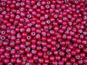 Glass Beads 6mm Round Hot Pink Spacers 100pc Jewellery DIY Jewelry - Bild 1 von 2