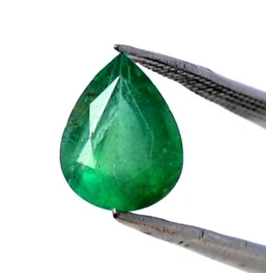 Piedra preciosa suelta facetada de 1,90 CTS corte pera esmeralda natural certificada 9x7 mm - Imagen 1 de 6