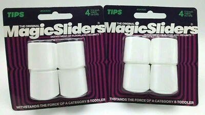 Magic Sliders Round Vinyl Furniture Leg Tips 1-1/8 in White 2 Pack of 4(8 Total) - Image 1 of 4