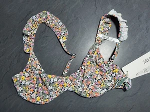 Esprit Dolans Floral Print Underwired Bikini Top, Light Khaki Size 34B BNWT - Picture 1 of 3