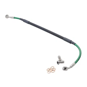 Tusk Rear Motorcycle Steel Braide Brake Line Green For KAWASAKI KX250 1995-2002 - Picture 1 of 4
