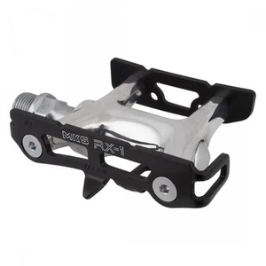 MKS RX-1 NJS Single Sided Track Pedal 9/16" High Polished Alloy Body Blk/Silver - Picture 1 of 1