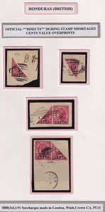 British Honduras Stamps 1888-91 2c. On 1d. Bisect Frankings On Pieces SG 37a - Picture 1 of 3