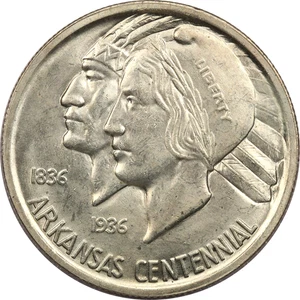 1936 Arkansas Classic Commemorative Half Dollar 50C, Uncirculated BU - Picture 1 of 2