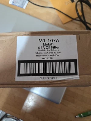 (CANTIDAD 6) Filtro de aceite Mobil 1 rendimiento extendido M1-107A giro 13/16-16" rosca Foto 1 de 3