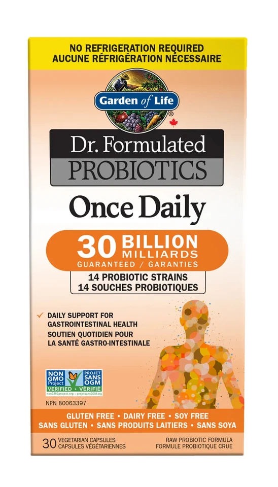 Garden Of Life Dr. Probióticos formulados una vez al día 30B digestivos 30 piezas NUEVO Foto 1 de 2