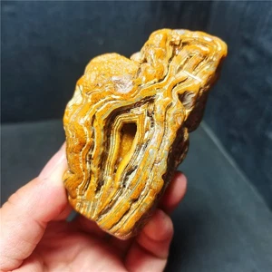 Raro 207G Natural Interior Mongolia Gobi Ojos Ágata Piedra Áspera Curación R1692 - Imagen 1 de 8