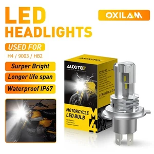 CANBUS AUXITO Motorcycle H4 LED Headlight Bulbs Hi Beam White High Power 10000LM - Picture 1 of 12