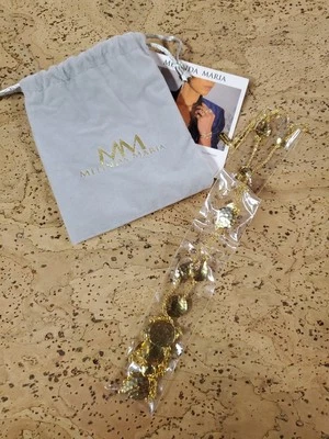 Melinda Maria Sabrina Hammered 18K Gold Plated Pod Necklace 40 Inches in Length - Image 1 of 4