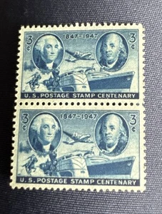 Washington And Franklin - Centenary 1947 3 Cent StampX2 Mint - Bild 1 von 2