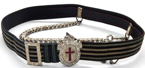 Espada Masónica de Cuero Caballero Templario Cruz Roja De Colección 2 Cadenas Colgantes Encossadas - Imagen 1 de 6