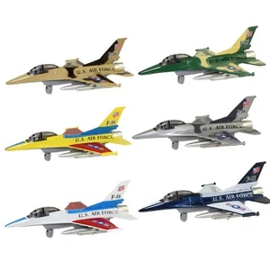RI Novelty - Pull Back Die-Cast Metal Vehicles - SET OF 6 F-16 FIGHTER JETS (7 i - Picture 1 of 1