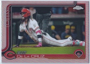 2025 Topps Chrome #174 Elly De La Cruz Image Variation Refractor SP Reds - Picture 1 of 2