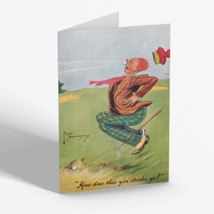 GREETING CARD - Vintage Golf - "How Does This Yin Strike Ye?" - Picture 1 of 1