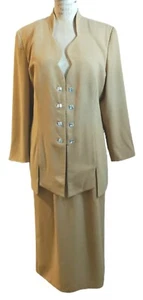 Clara Clara By Vinette Womens Size 16 Skirt Suit Gold Semi Formal Wedding Mature - Picture 1 of 6