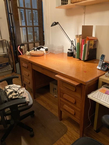 antique oak teachers desk Cover