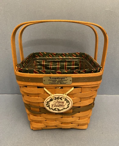 Longaberger Vintage Christmas Collection 1995 Edition Cranberry Basket Cover