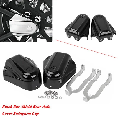 Vivid Black Rear Axle Covers Swingarm For Harley Davidson Softail Deluxe FLSTN Foto 1 de 4