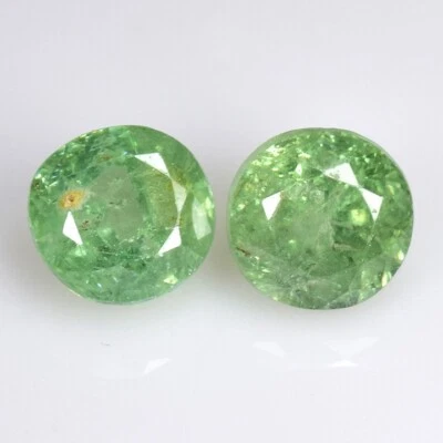 1.00 Ct & 4 mm_ NATURAL UNHEATED ANDRADITE DEMANTOID GARNET ROUND 2Pcs GEMSTONES - Image 1 of 4