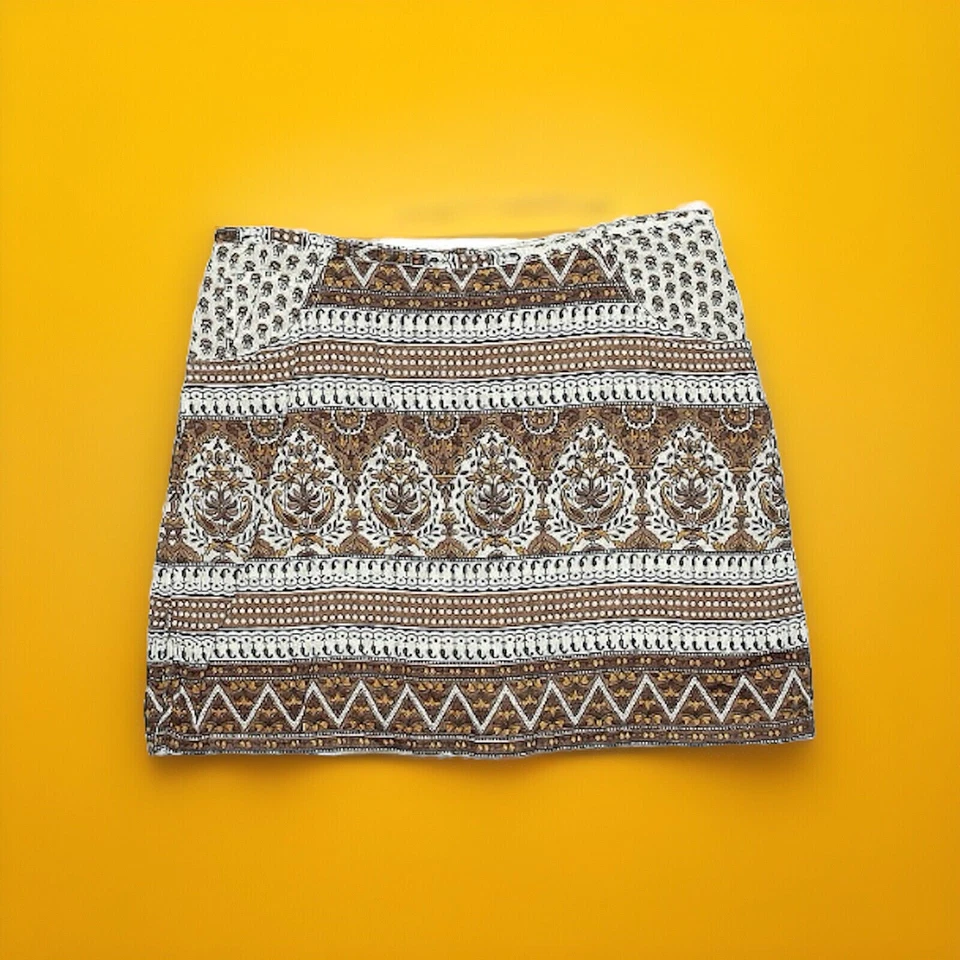 Blue Plate Boho Skirt Size 14 Paisley 100% Cotton With Pockets - Imagem 1 de 4