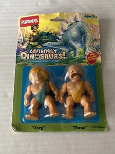 Playskool Definitely Dinosaurs Cavesters Zorg & Thrax Cavemen Figures 1987 - Picture 1 of 7
