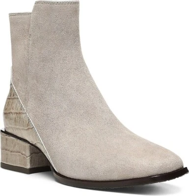 Donald Pliner Croc Embossed Trim Block Heel Booties $298 Size 7.5 # M1 238 Blm - Image 1 of 4