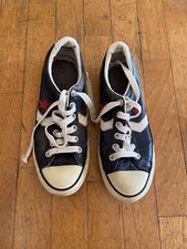 converse di pelle blu