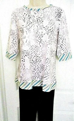 Camisa de golf Lady Hagen, estampado de serpiente y rayas, 3/4 Slv, cremallera, polietileno/espa, M, nueva sin etiquetas Foto 1 de 4